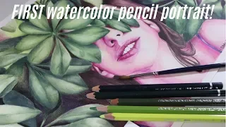 TRYING TO PAINT MY FIRST PORTRAIT WITH WATERCOLOR PENCILS!