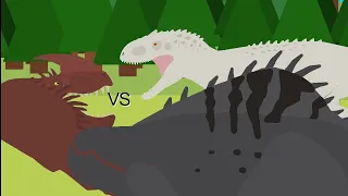 indominus rex vs malusaurus // dinosaur battle // stick nodes pro animation