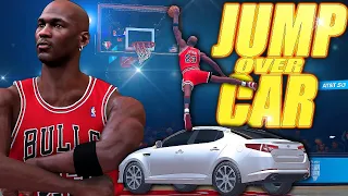 Michael Jordan JUMPS OVER A CAR In NBA 2K22!! DUNKING OVER A CAR In THE DUNK CONTEST *NEW DUNKS*