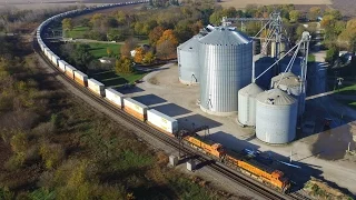 Part 1: High Speed Railroad Action Above BNSF's Chillicothe Subdivision (Drone Video)