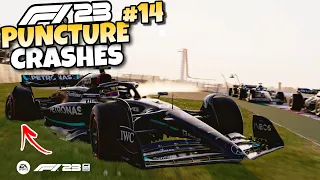 F1 23 PUNCTURE CRASHES #14