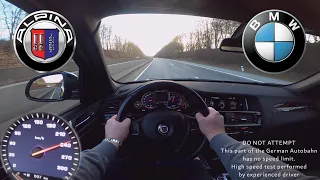 BMW ALPINA XD3 BiTurbo Top Speed on German Autobahn (No Speed Limit) and Sound Check