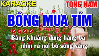 BÔNG MUA TÍM Karaoke Nhạc Sống Tone Nam - Tình Trần Organ
