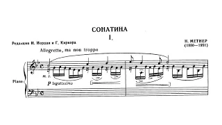 Nikolai Medtner - Piano Sonatina in G minor, Op. posth. [with score]