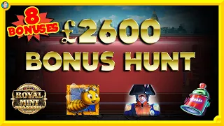 BIG £2.6K PROGRESSIVE BONUS HUNT: Royal Mint, Napoleon, Wild Swarm !!