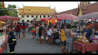 Walking Through Thai Street Foods,Fruit & Night Market In Bangkok Thailand