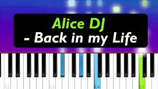 Alice DJ - Back in my Life (Piano Tutorial)