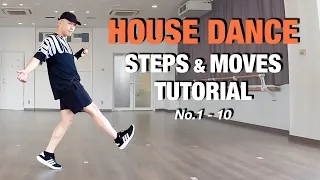 House Dance | Basic Steps And Moves Perfect Tutorial | No.1 - 10