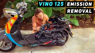 Yamaha Vino 125 Emission System Removal! | Mitch's Scooter Stuff