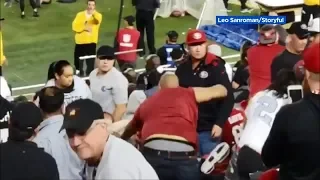 Police break up several brutal fights at Raiders/49ers game