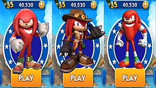 Movie Knuckles vs Treasure Hunter Knuckles vs Knuckles - Versus Mode - SonicDash Android GamePlay