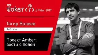 Тагир Валеев — Проект Amber: вести с полей