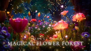 Magical Forest Music + Beautiful Flower Forest Space | Relax, Rest & Enjoy a Good Night's Sleep 😴