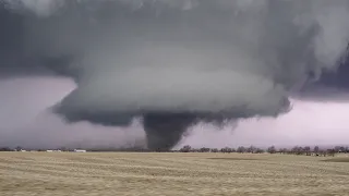 Driving Alongside Massive EF-4 Tornado - Keota, IA - March 31, 2023