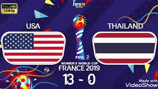 USA vs Thailand 13-0 All Goals & Highlights Women's World Cup 2019