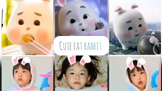 Qania and cute fat rabbit | Si embul kelinci lucu bikin ngakak