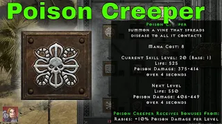 D2R Skills & Abilities - Poison Creeper, Summoning (Druid)