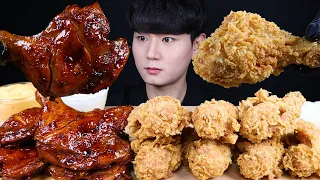 ENG SUB) ASMR FRIED CHICKEN & SPICY BBQ CHICKEN EATING SOUNDS MUKBANG 치킨 먹방ASMR MUKBANG