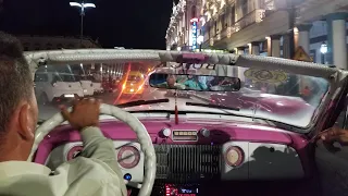 Riding in a Classic Convertible Car in Cuba Havana (the price of an uber)