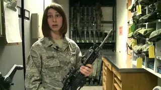 Armorer at Beale AFB goes over weapons procedures - M4 Carbine