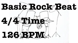 126 BPM Rock Drum Beat - 4/4 Time - Rock Drum Backing Track- Drum Loop 126 Beats per Minute - 126BPM