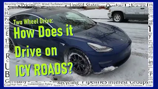 Tesla Model 3 SR+ On Icy Roads