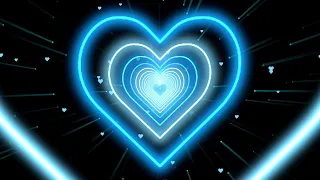 Neon Heart Background💙Blue Heart Background | Wallpaper Heart | Heart Tunnel Background [10 Hours]