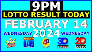 9pm Lotto Result Today February 14 2024 (Wednesday) 6/55 6/45 Swertres Ez2 4D PCSO