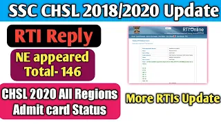SSC CHSL 2018 DV| NE RTI reply| CHSL 2020 All Regions Admit Card Status| DV attendance