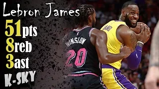 Lebron James 51pts vs Miami Heat