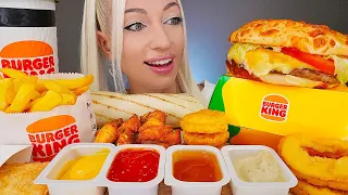 ASMR EATING BURGER KING, FRIED CHICKEN, ONION RINGS, FRIES NUGGETS PIE 버거킹 햄버거 (FAST FOOD) MUKBANG먹방