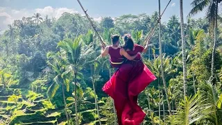 Bali Swing. Best bali swing in Ubud. Inkem Inkem song. Tegalalang rice terrace. Rice fields ubud