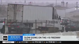 Cajon Pass remains open amid powerful winter storm