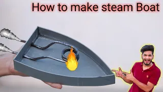 steam boat || how to make a simple steam boat Using pvc pipe ||
