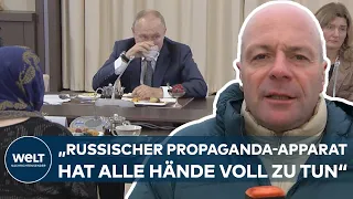 KRIEG IN DER UKRAINE: "Druck aus dem Kessel" – Putin klagt vor Soldatenmüttern über Medien