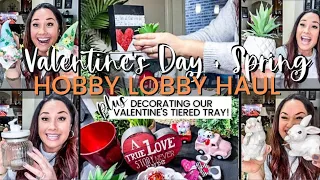 HOBBY LOBBY HAUL 2021 | Valentine's Day + Spring Decor AND Valentines Tiered Tray Decorate with Me