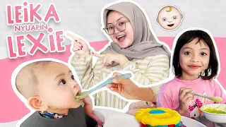 PERTAMA KALI LEXIE MAKAN DI MASAKIN LEIKA & BUNDA 😍LEIKA BISA NYUAPIN ADIK BAYI LEXIE