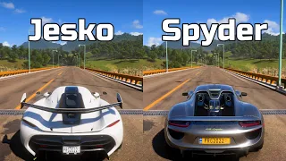 Forza Horizon 5: Koenigsegg Jesko vs Porsche 918 Spyder - Drag Race