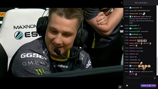 s1mple silly knife attempt w/ twith chat REACTION - ESL One Cologne 2019