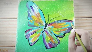 Butterfly 🦋 Acrylic Painting for Beginners #304 / Step By Step / Satisfying ASMR