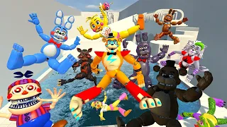 MEGA NEW HYPER PUNCH ALL FNAF Security Breach ANIMATRONICS INTO STATUES ON GMOD!