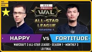 WC3 - [UD] Happy vs Fortitude [HU] - LB Final - Warcraft 3 All-Star League - S1 - M3