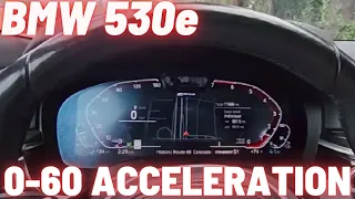 2022 BMW 530e 0-60 mph Sport Mode Acceleration + Quick interior tour