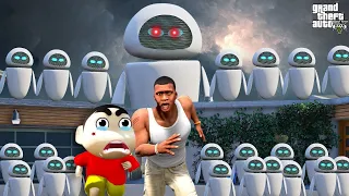 GTA 5 !! 1000 ROBOT ATTACK ON SHINCHAN AND FRANKLIN IN GTA 5 TAMIL