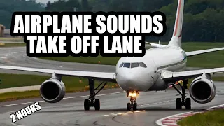 2 Hours Airplane sound, Take off lane. ASMR.