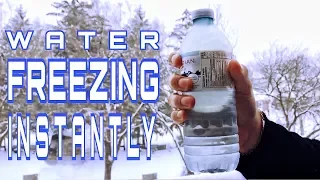 Bottle of water freezing INSTANTLY! - Amazing