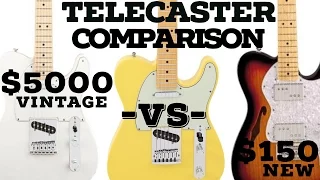 (2016) $5000 VS $150 Guitar Comparison | 61 Fender Telecaster VS Peavey Reactor VS Thinline