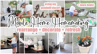 🪴☀️MOBILE HOME HOMEMAKING // rearrange + decorate + garden + clean