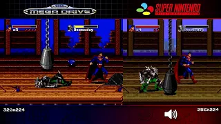 The Death and Return of Superman | Mega Drive/Genesis & SNES | Comparison - Dual Longplay