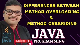 DIFFERENCES BETWEEN METHOD OVERLOADING AND OVERRIDING - JAVA PROGRAMMING